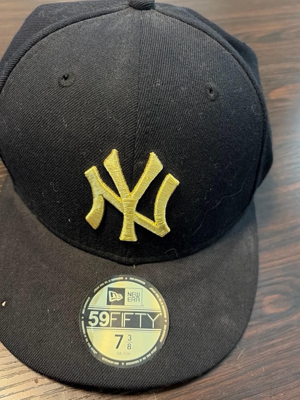 New Era  Black & Gold NY Fitted Cap